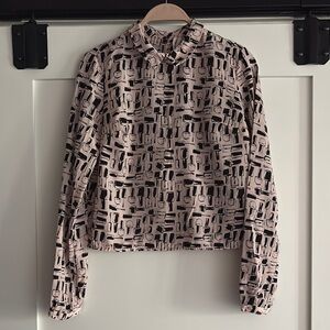 Stylish Black and Pink Patterned Women’s Shirt